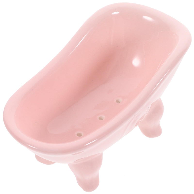 Ceramic Soap Dish Holder Small Bathroom Soap Container for Shower Sink - Image 2