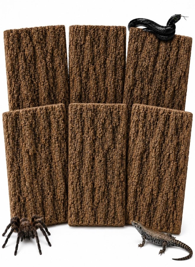 RHBLME 6 Pack Cork Bark for Reptiles, 11.8" L x 7.8" W Cork Bark for Terrarium, Reptile Tank Background Terrarium Backdrop Wall Decor Natural Reptile Climbing Mat - Image 1
