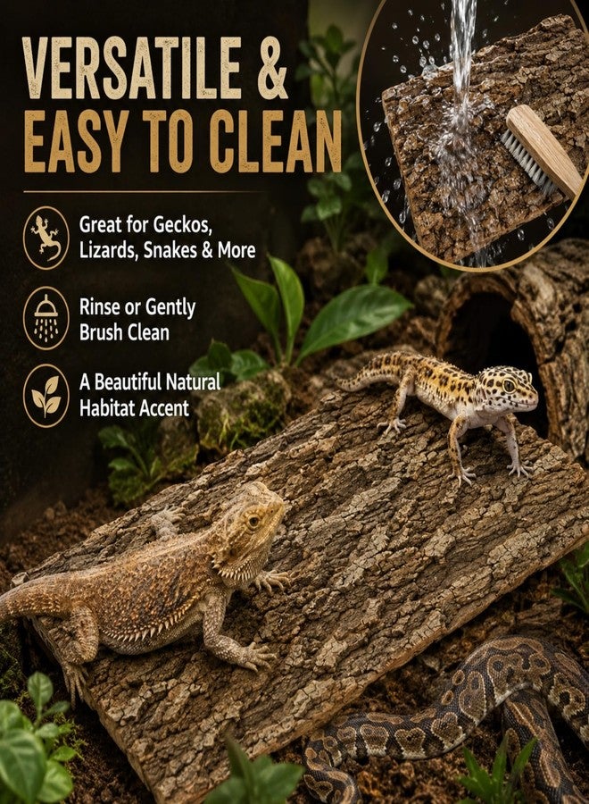RHBLME 6 Pack Cork Bark for Reptiles, 11.8" L x 7.8" W Cork Bark for Terrarium, Reptile Tank Background Terrarium Backdrop Wall Decor Natural Reptile Climbing Mat - Image 4