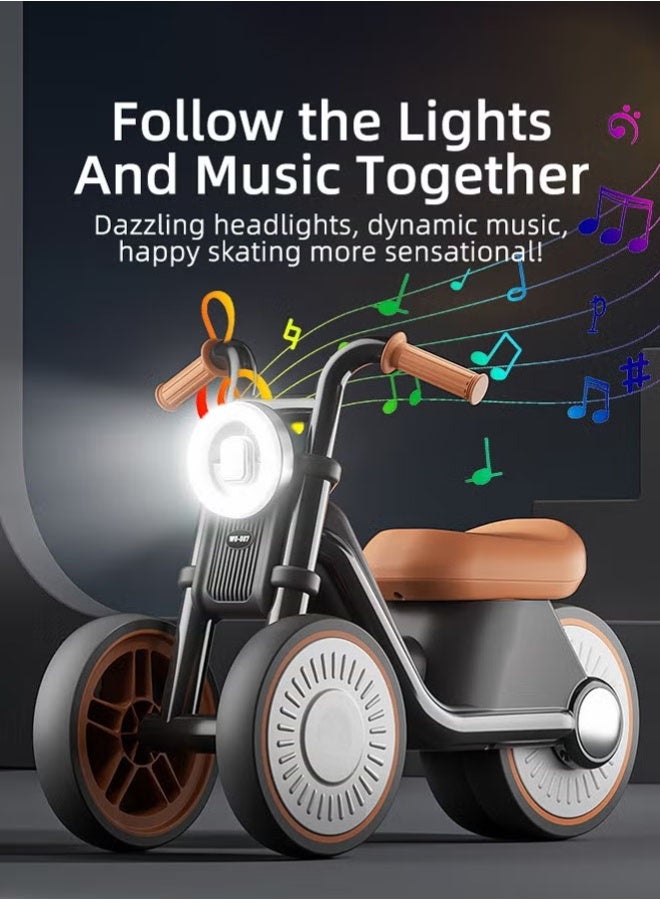 Baby Balance Bike with Silent Wheels, No Pedal Baby Walker, Mini Baby Bike with Lights and Music, Sturdy Safe Ride On Toys, Easy Set-Up, Great Gift Choice as Indoor and Outdoor Toy, 52*22*34cm - Image 3