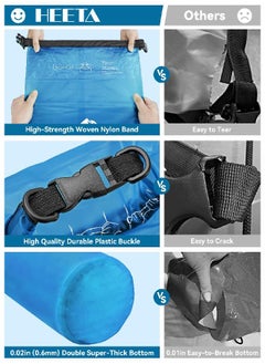 Heeta Waterproof Dry Bag For Women Men, Roll Top Lightweight Dry Storage Bag Backpack With Phone Case For Travel, Swimming, Boating, Kayaking, Camping And Beach, Transparent Blue 30L  - Image 4