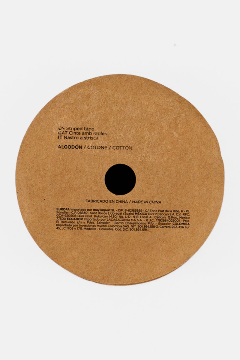 Muy Mucho Striped Fabric Grosgrain Ribbon Roll 500 cm, Assorted - Image 3