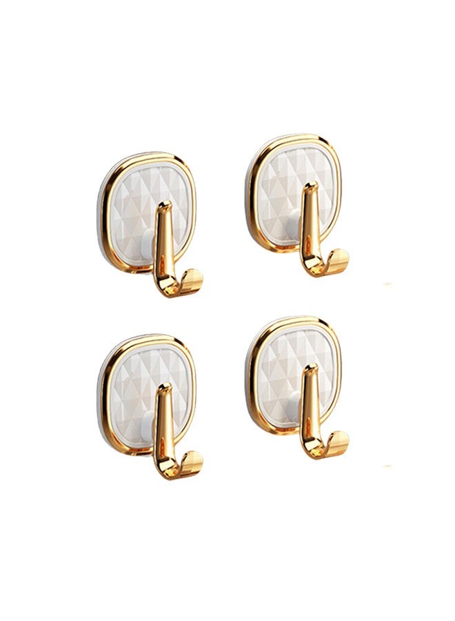 4-Piece Wall Hooks, Non-Tracking Powerful Sticky Hooks, Strong Load Bearing, Suitable for Kitchen, Bathroom and Bedroom - Image 1