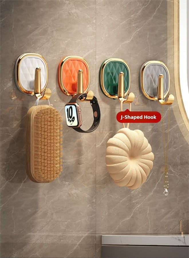 4-Piece Wall Hooks, Non-Tracking Powerful Sticky Hooks, Strong Load Bearing, Suitable for Kitchen, Bathroom and Bedroom - Image 3