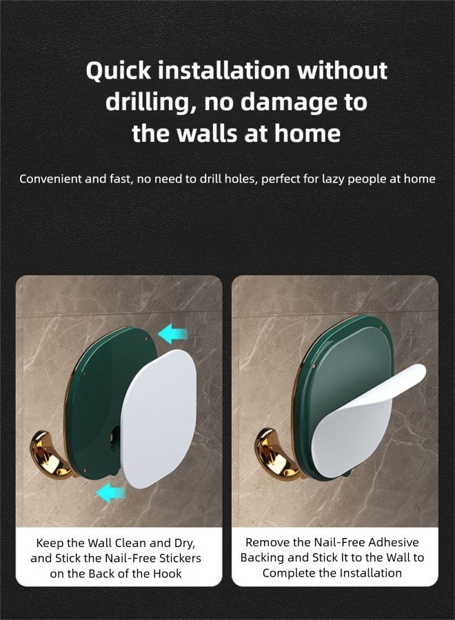 4-Piece Wall Hooks, Non-Tracking Powerful Sticky Hooks, Strong Load Bearing, Suitable for Kitchen, Bathroom and Bedroom - Image 5