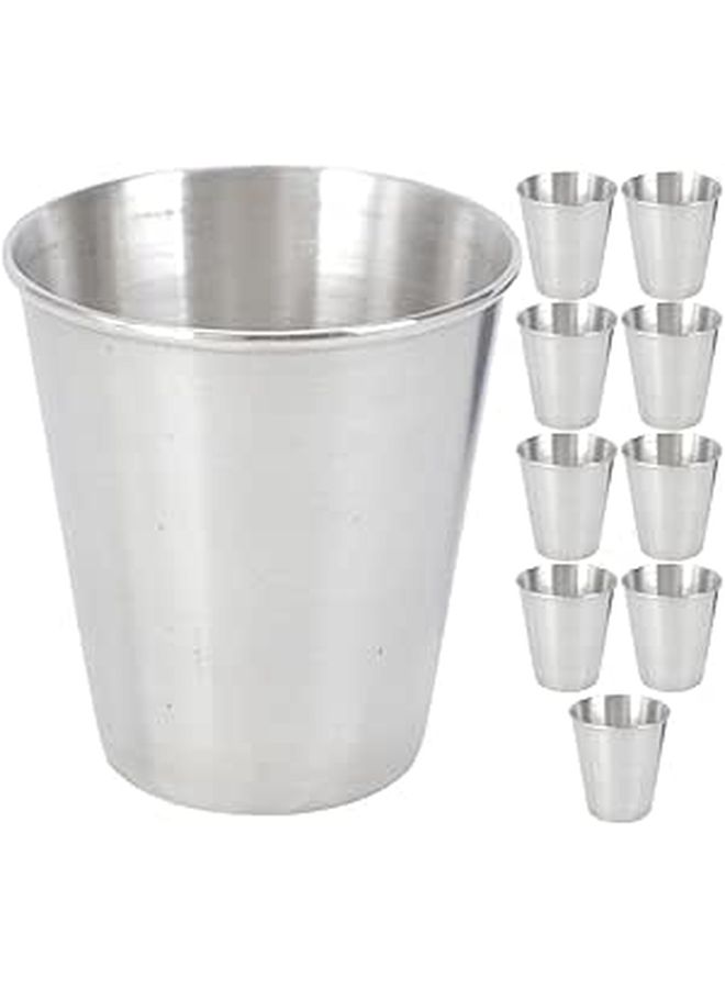 Stainless Steel Wine Cups 70Ml 10pcs Set Portable Compact for Camping Home Use - Image 1