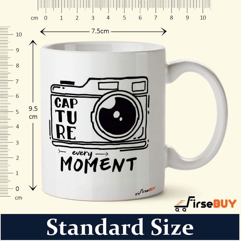 FirseBUY Capture Every Moment Photography Quotes Printed Ceramic Coffee Mug Gift for Men and Women White - Image 5