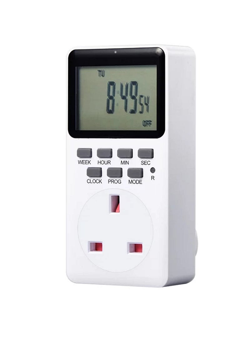 Digital Timer Switch Socket Plug-in Programmable 24 Hours & 7 Days Energy Saving 230VAC 13A Timer Switch Energy Saving Intelligent Electronic Timing Socket  - Image 1
