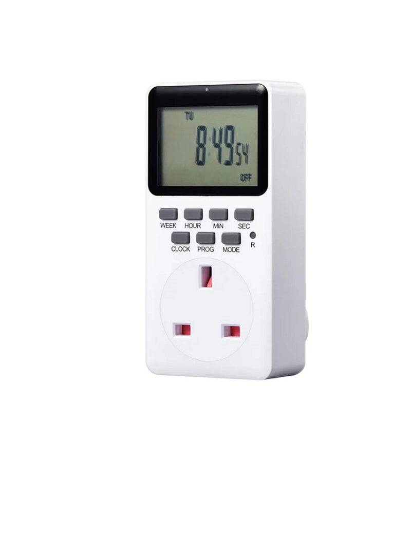Digital Timer Switch Socket Plug-in Programmable 24 Hours & 7 Days Energy Saving 230VAC 13A Timer Switch Energy Saving Intelligent Electronic Timing Socket  - Image 2
