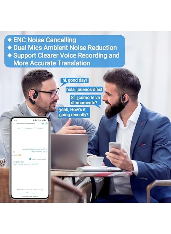 Topleo AI OWS Translator Earbuds, 144 Languages Translator Earphone, 2-Way Real-Time Translation, Advanced ENC Support More Precise Recording and Translation Headset Device, Free Subscription No Extra Fee  - Image 5