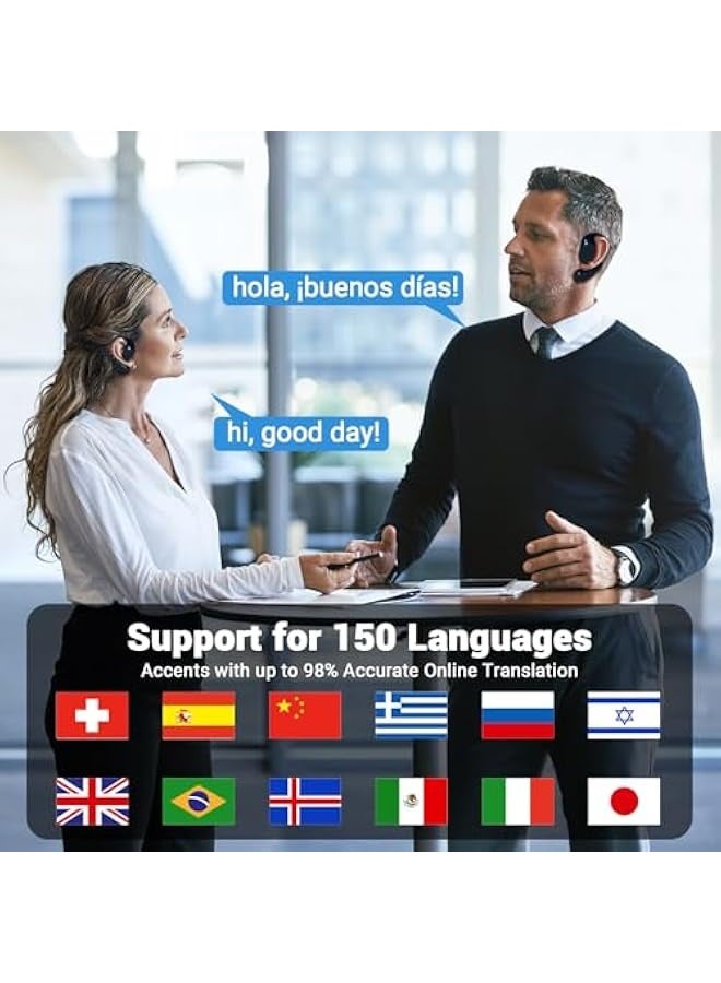 Topleo AI OWS Translator Earbuds, 144 Languages Translator Earphone, 2-Way Real-Time Translation, Advanced ENC Support More Precise Recording and Translation Headset Device, Free Subscription No Extra Fee  - Image 3