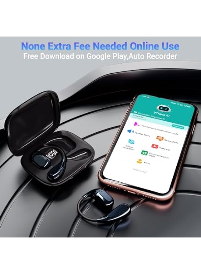 Topleo AI OWS Translator Earbuds, 144 Languages Translator Earphone, 2-Way Real-Time Translation, Advanced ENC Support More Precise Recording and Translation Headset Device, Free Subscription No Extra Fee  - Image 2