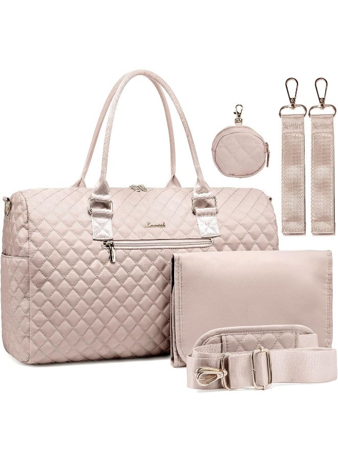 Lovevook LOVEVOOK Diaper Bag Tote with Pacifier Case and Changing Pad, Large Capacity Mommy Bag for Hospital and Weekender Travel, Functional Baby Bag Newborn Baby Essential, Nude Pink, Large  - Image 1