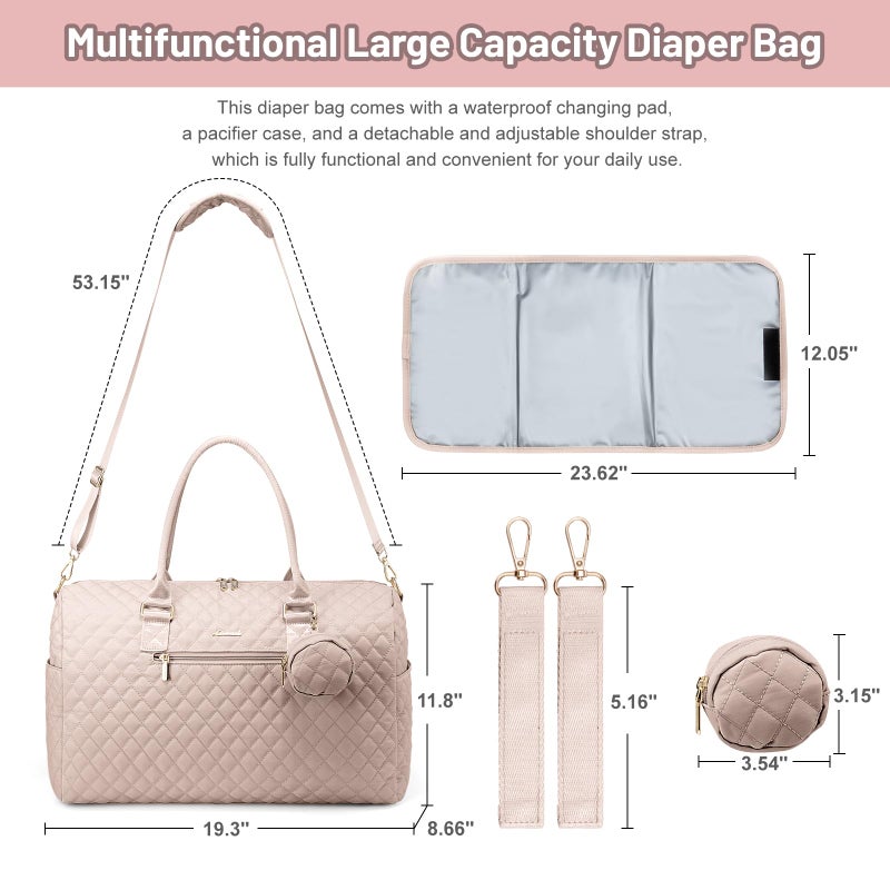 LOVEVOOK Diaper Bag Tote with Pacifier Case and Changing Pad, Large Capacity Mommy Bag for Hospital and Weekender Travel, Functional Baby Bag Newborn Baby Essential - Image 3