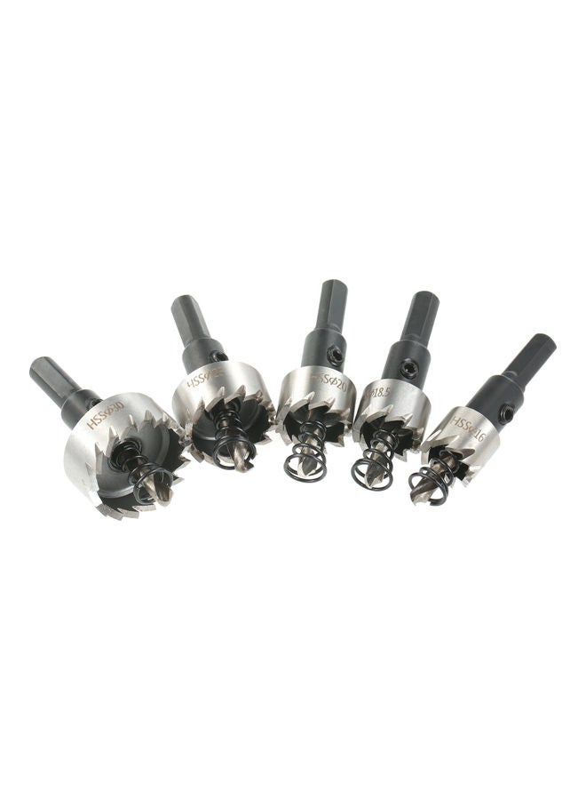 NIBEMINENT 5-Piece HSS Hole Saw With Separate Storage Case And Wrenches Set Silver 15.00X3.50X10.50cm  - Image 3
