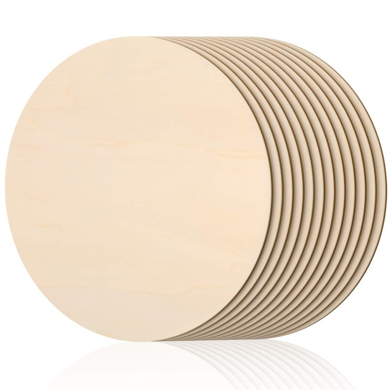 16 Inch Round Wood Circles Unfinished Round Wood Cutouts for Crafts Door Hanger Painting and Burning5 Pieces