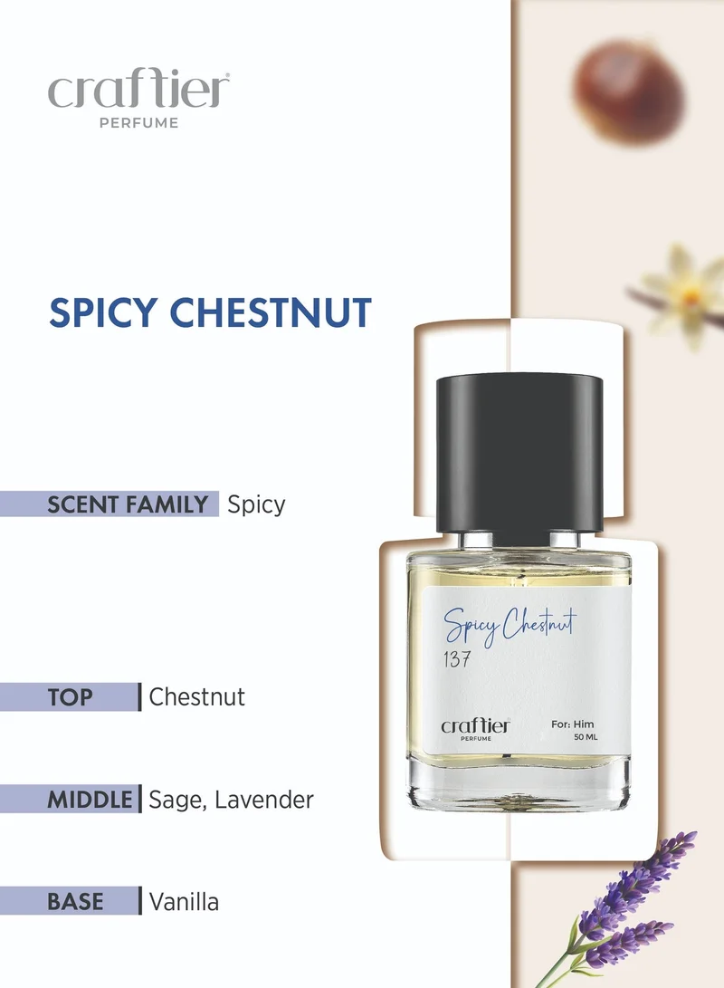Craftier Perfume Inspired-Stronger With You SPICY CHESTNUT - Inspired of-STRONGER WITH YOU, Eau De Parfum for Men - 50ml, Long Lasting Spicy Fragrance Upto 24 Hrs, Travel Size Men's Perfume for Men | Best Price UAE