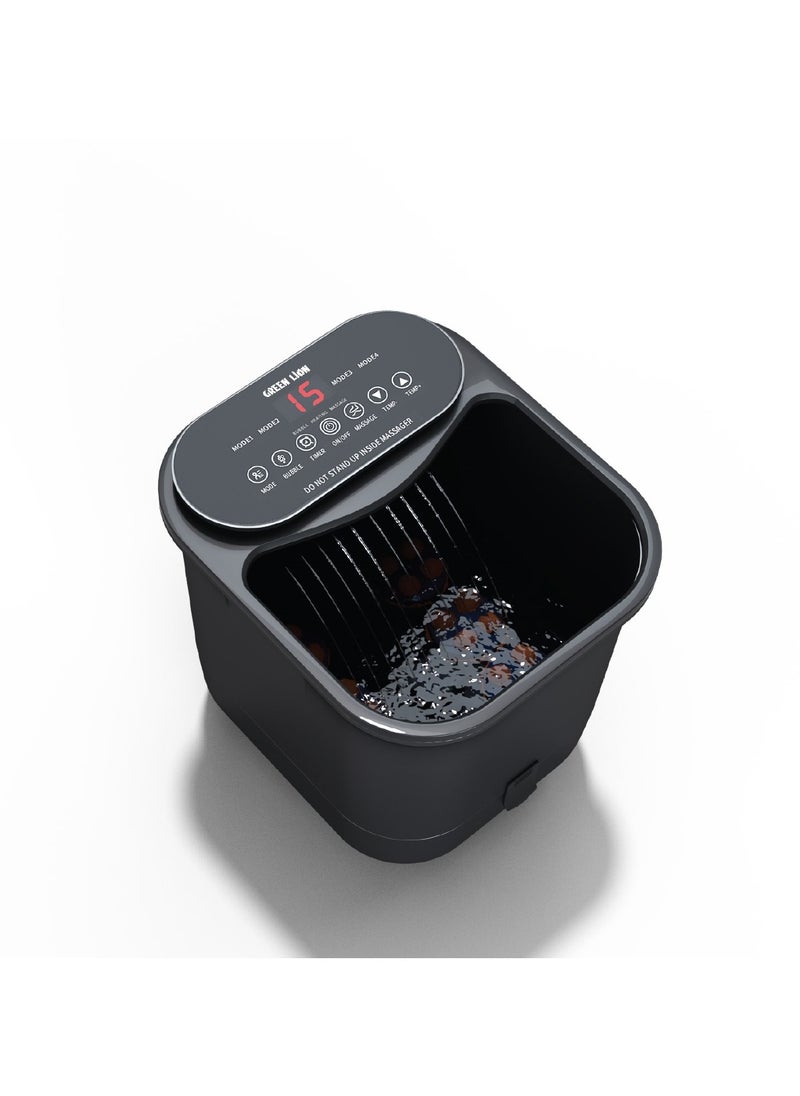 GREEN LION Foot Bath Massager / 4 Level Models / Digital Display / 13L Water Capacity / UK Plug / Touch Control / 500W Rated Power / Bump Massage / Spring Surfing / Foot Roller Massage - Black  - Image 2