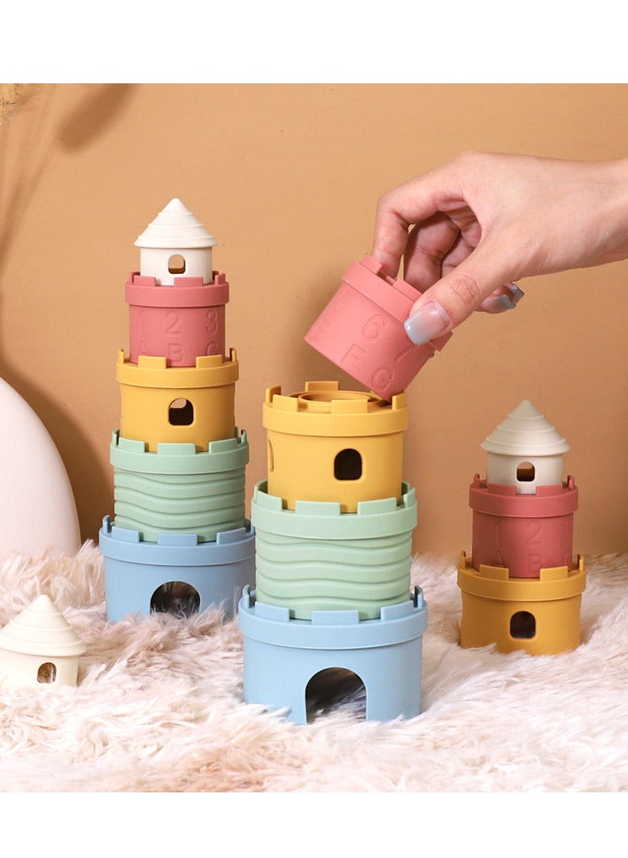 Turtees® Silicone Stacking Toy For Kids, Activity, Learning & Developing Toy For Toddlers, Montessori Toy With 5 Cups, 6 to 24 Months - Image 2