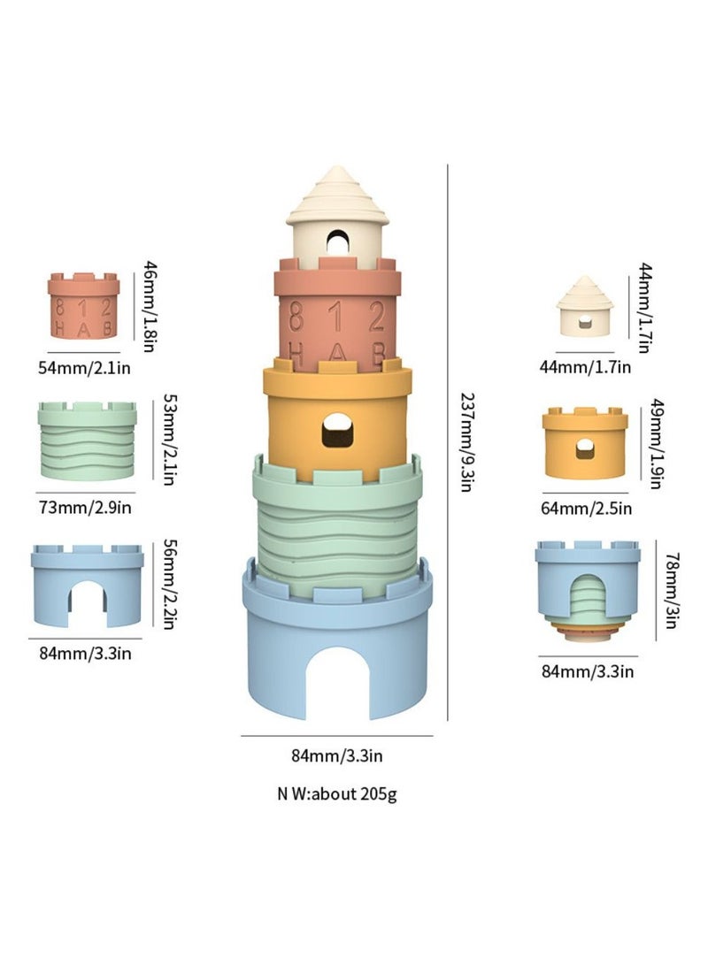 Turtees® Silicone Stacking Toy For Kids, Activity, Learning & Developing Toy For Toddlers, Montessori Toy With 5 Cups, 6 to 24 Months - Image 3