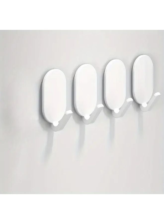 White Strong Adhesive Hooks No Drilling No Residue for Bathroom Towel Hanging - Image 1