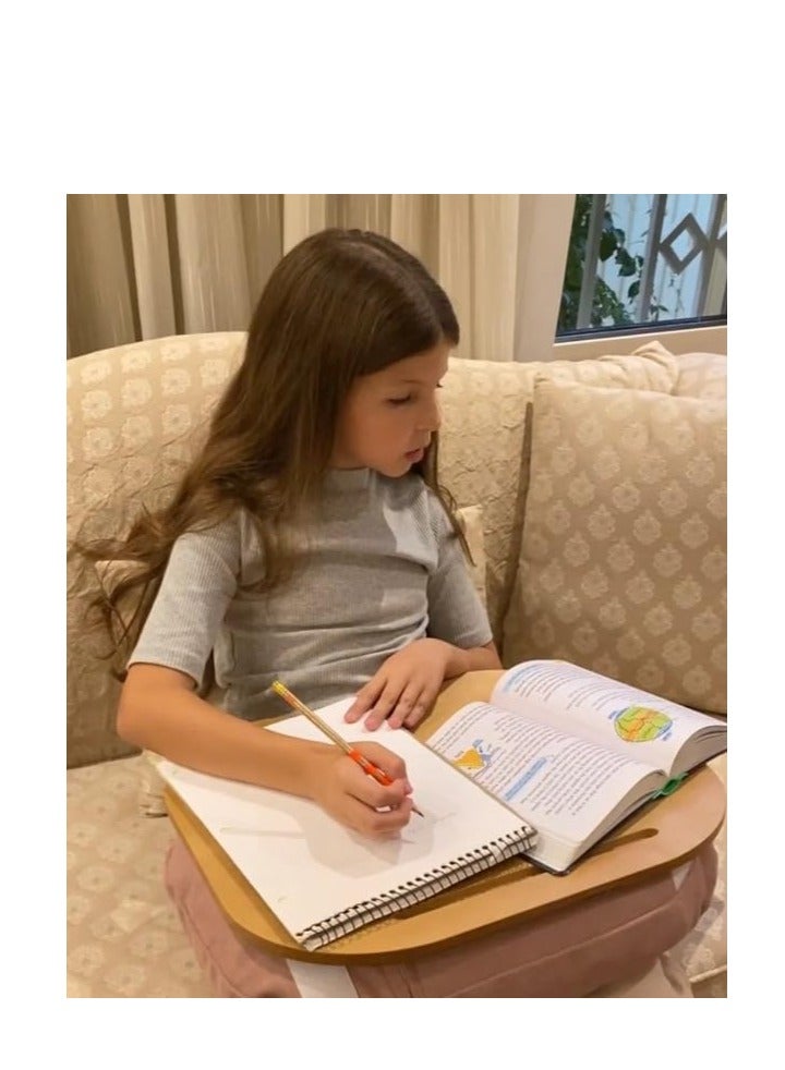 مكتب علوي مزود بلوحة كمبيوتر للعمل والقراءة والكتابة ووسادة كمبيوتر محمول باللون الأزرق - Image 2