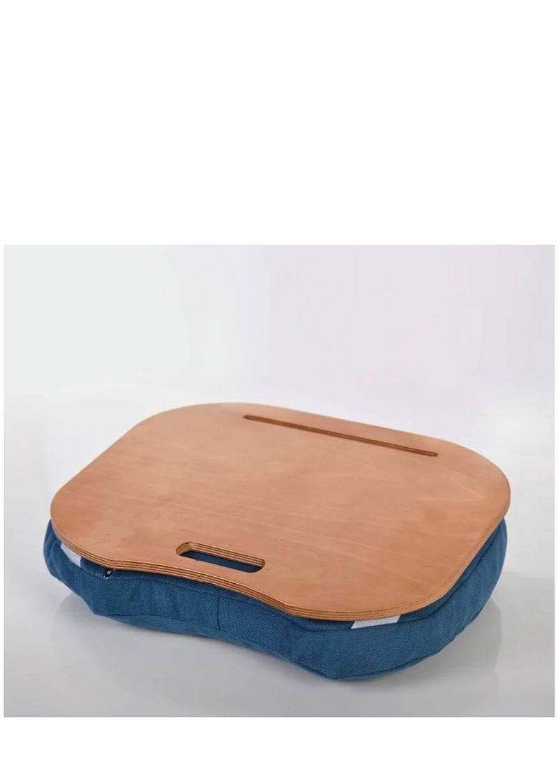 مكتب علوي مزود بلوحة كمبيوتر للعمل والقراءة والكتابة ووسادة كمبيوتر محمول باللون الأزرق - Image 1