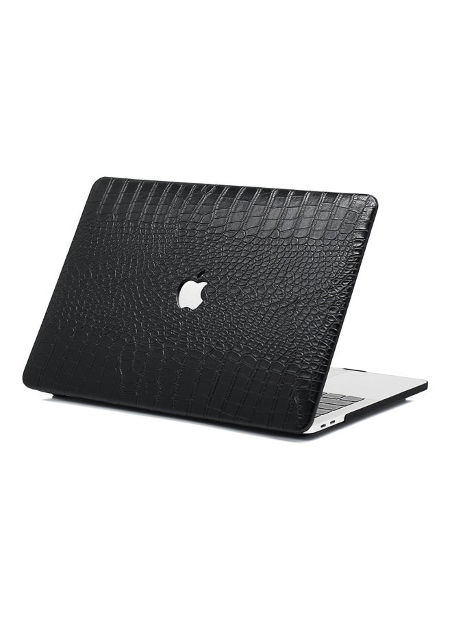 For Macbook Pro Apple Laptop Protective Case Air13/15/16 Inch Protective Case PU Leather Case-Color:AH1139-4001U Black-Applicable Model:(Hollow) Retina12(A1534)