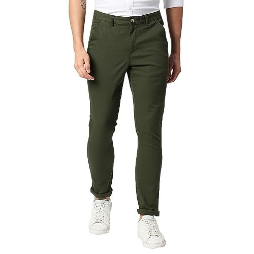 Thomas Scott Men's Solid Regular Fit Trouser Dark Green - Image 1