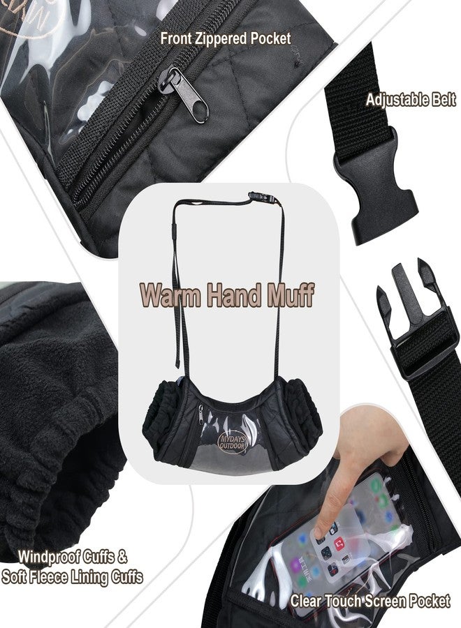 MDSTOP Outdoor Football Hand Warmer Muff Fits for Hunting, Fly Fishing, Camping, Hiking (New Black) - Image 3