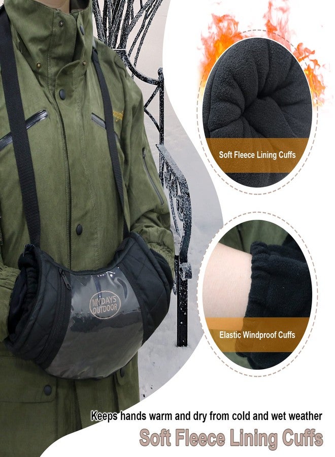 MDSTOP Outdoor Football Hand Warmer Muff Fits for Hunting, Fly Fishing, Camping, Hiking (New Black) - Image 4