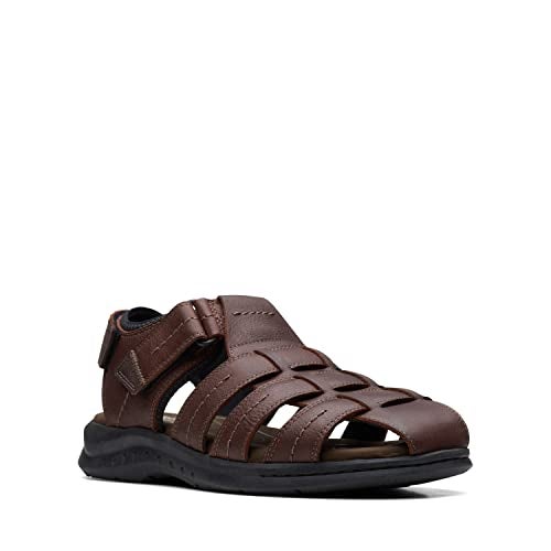 Clarks Men's Walkford Fish Fisherman Sandal, Brown Tumbled Leather, 10 - Image 3