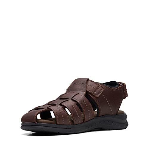 Clarks Men's Walkford Fish Fisherman Sandal, Brown Tumbled Leather, 10 - Image 5