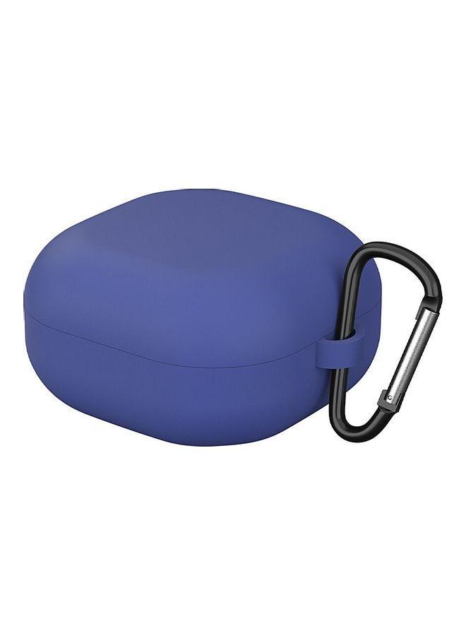 NIBEMINENT Silicone Case Compatible For Galaxy Buds Pro/Buds Live Shockproof Cover Soft Flexible with Keychain Carabiner Dark Blue - Image 1