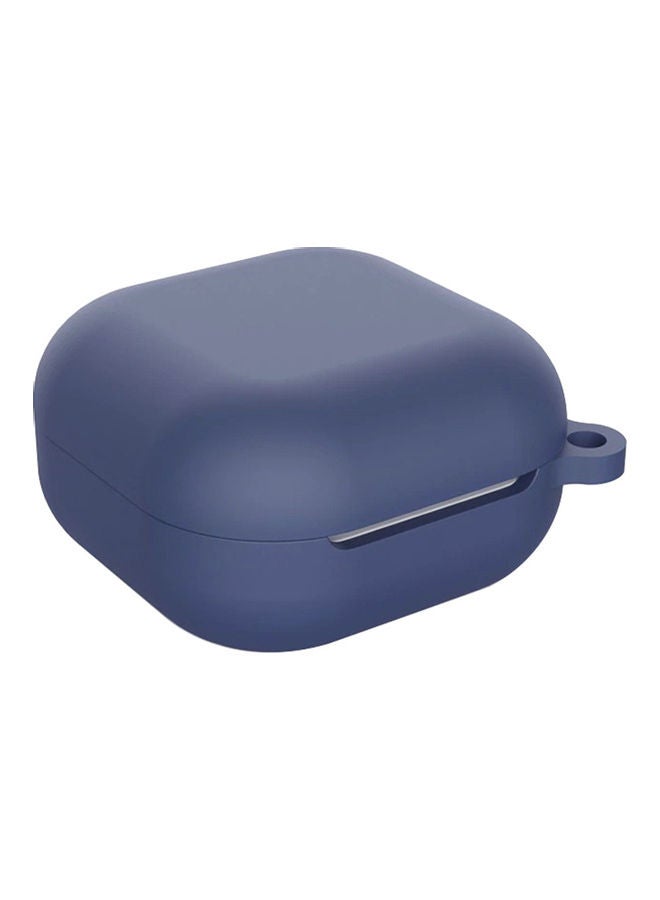 NIBEMINENT Silicone Case Compatible For Galaxy Buds Pro/Buds Live Shockproof Cover Soft Flexible with Keychain Carabiner Dark Blue - Image 2