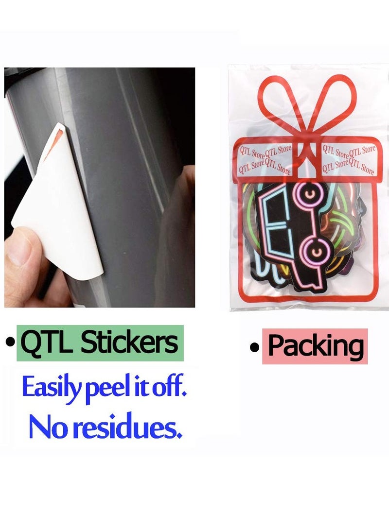 دوركو 50 جهاز كمبيوتر شخصي النيون ضوء نمط ملصقات, مقاومة للماء فينيل PVC متعددة السطح ملصقات الكرتون, الإبداعي نمط ملصقات النيون, باب الكمبيوتر المحمول أمتعة سيارة دراجة ملصقات - Image 5