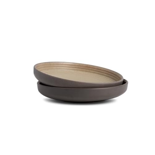 Shay Pasta Plate Set, 21cm, 2 Pieces, Klay Grey | Matte Finish | Pasta Bowl | Deep Plate (Pasta Plate - Klay Grey) - Image 1