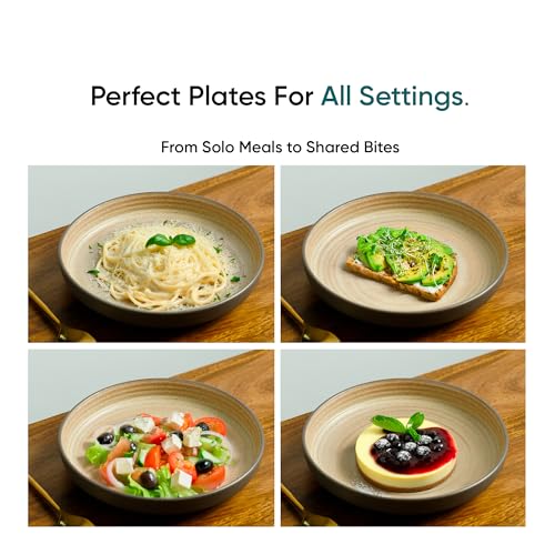Shay Pasta Plate Set, 21cm, 2 Pieces, Klay Grey | Matte Finish | Pasta Bowl | Deep Plate (Pasta Plate - Klay Grey) - Image 4