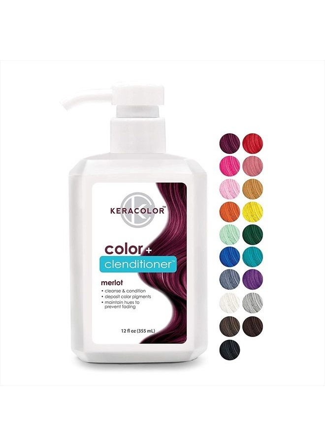 KERACOLOR - Keracolor Clenditioner MERLOT Hair Dye - Semi Permanent Hair Color Depositing Conditioner, Cruelty-free, 12 Fl. Oz. - Image 1