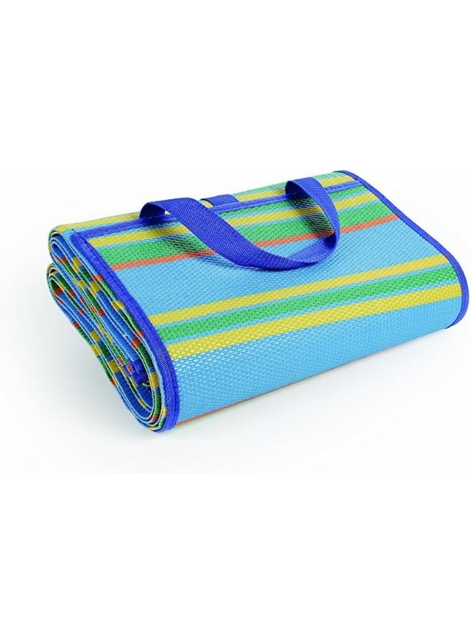 GO2CAMPS حصير | حصير قابل للطي للسفر | حصير نزهة في الهواء الطلق | حصير عربي قابل للطي (2X3 متر) حصير مجلس | حصير شاطئي بلاستيكي | حصير تخييم في الهواء الطلق | سجادة تخييم | حصير بلاستيكي من القش - ألوان مختلطة - Image 2