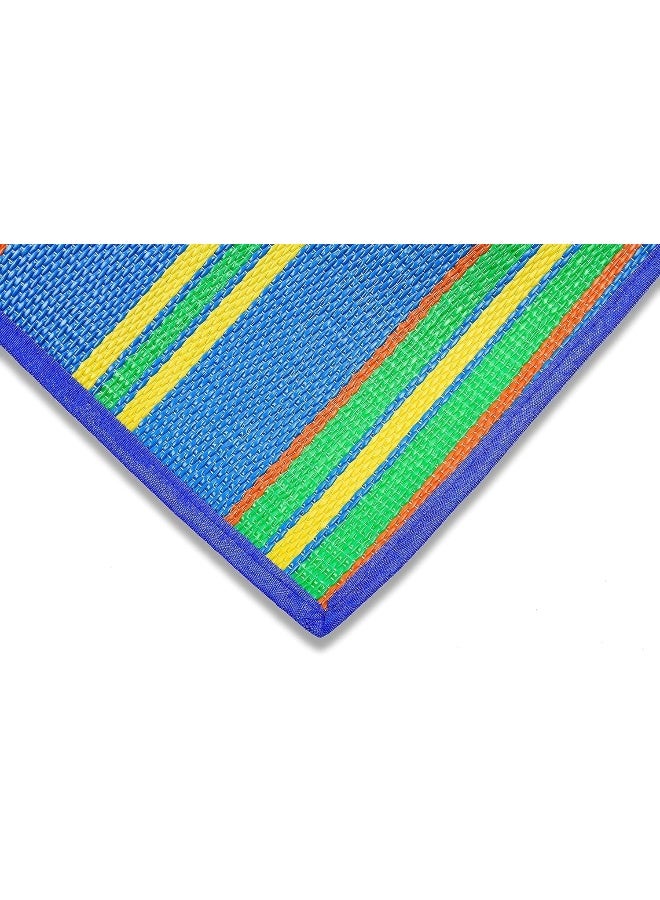 GO2CAMPS حصير | حصير قابل للطي للسفر | حصير نزهة في الهواء الطلق | حصير عربي قابل للطي (2X3 متر) حصير مجلس | حصير شاطئي بلاستيكي | حصير تخييم في الهواء الطلق | سجادة تخييم | حصير بلاستيكي من القش - ألوان مختلطة - Image 3