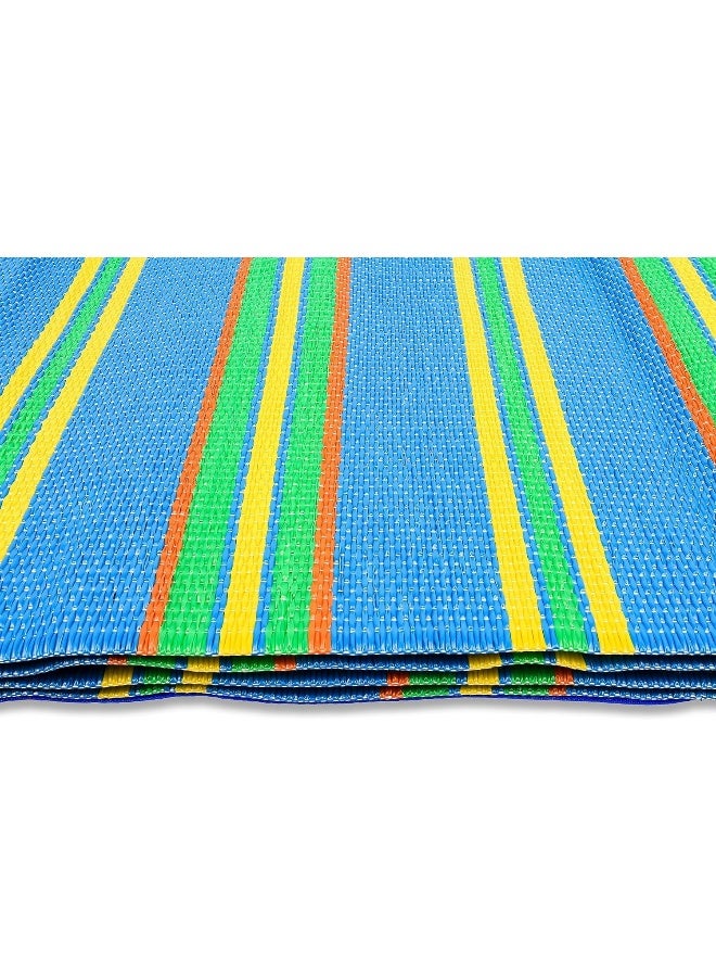 GO2CAMPS حصير | حصير قابل للطي للسفر | حصير نزهة في الهواء الطلق | حصير عربي قابل للطي (2X3 متر) حصير مجلس | حصير شاطئي بلاستيكي | حصير تخييم في الهواء الطلق | سجادة تخييم | حصير بلاستيكي من القش - ألوان مختلطة - Image 4