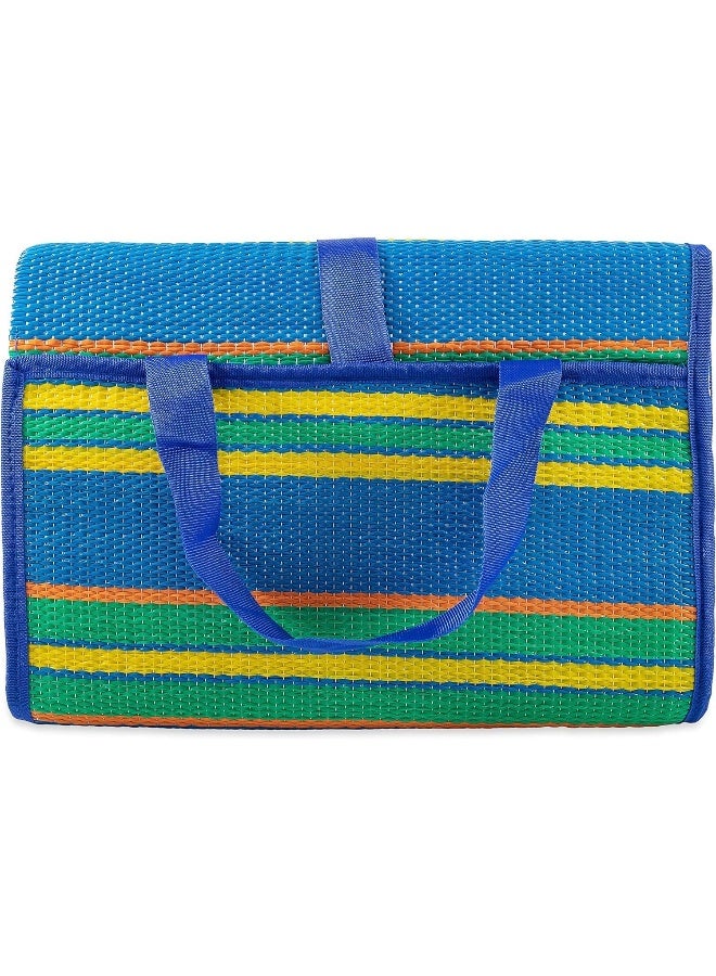 GO2CAMPS حصير | حصير قابل للطي للسفر | حصير نزهة في الهواء الطلق | حصير عربي قابل للطي (2X3 متر) حصير مجلس | حصير شاطئي بلاستيكي | حصير تخييم في الهواء الطلق | سجادة تخييم | حصير بلاستيكي من القش - ألوان مختلطة - Image 1