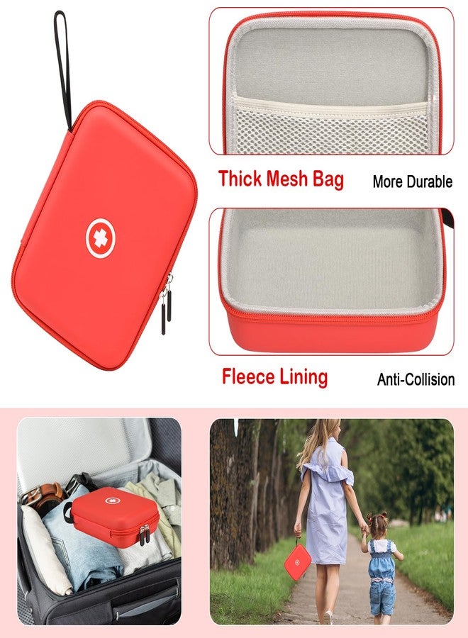 Fukumi Hard Travel Case for Asthma Inhaler, Inhaler Spacer Case for Kids and Adults, Masks, Asthma Accessories Case with Mesh Pocket for Medicine and Other Accessories, Red (Case Only - Image 3