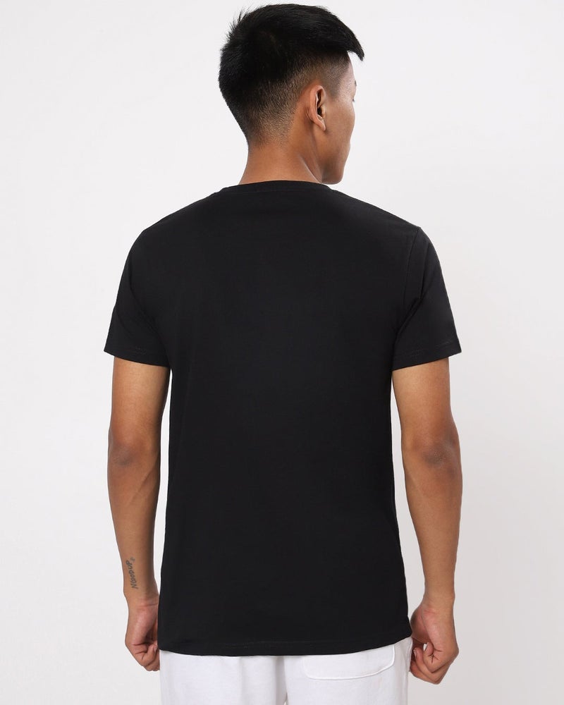 bewakoof Men's Black The New O2 Graphic Printed T-shirt - Image 3