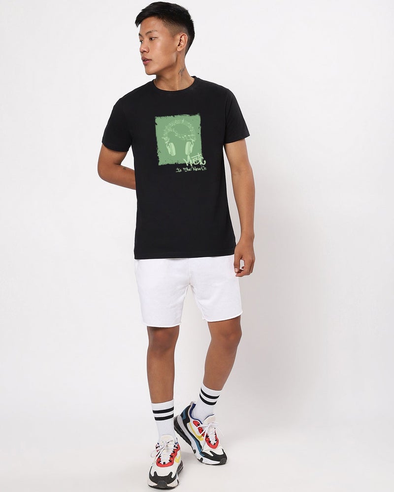 bewakoof Men's Black The New O2 Graphic Printed T-shirt - Image 4