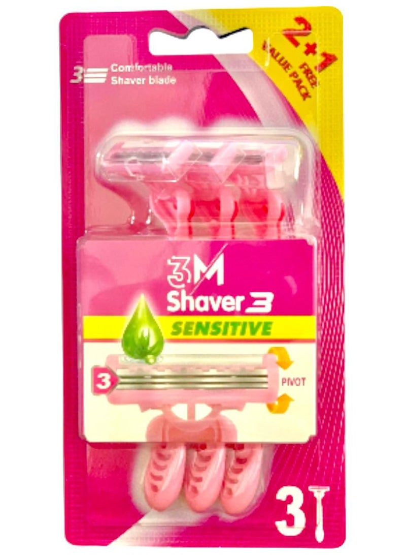 3M Shaver sensitive 3 Women's Razor - 3 pc