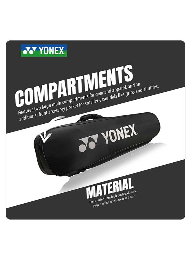 يونيكس حقيبة يونيكس الأنيقة لمعدات تنس الريشة - حقيبة رياضية تتسع لـ 6 مضارب، مزودة بجيب رئيسي مزدوج السحاب، وجيب لتخزين الملابس، وجيب جانبي، وأحزمة ظهر قابلة للتعديل. - Image 5