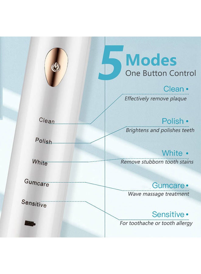 شاربدو سونيك فرشاة الأسنان الكهربائية ، وفرشاة الأسنان الكهربائية للكبار والأطفال ، والسفر فرشاة الأسنان الكهربائية بما في ذلك 6 رؤساء دوبونت ، 5 طرق ، مع 2 دقيقة توقيت ذكي - Image 4