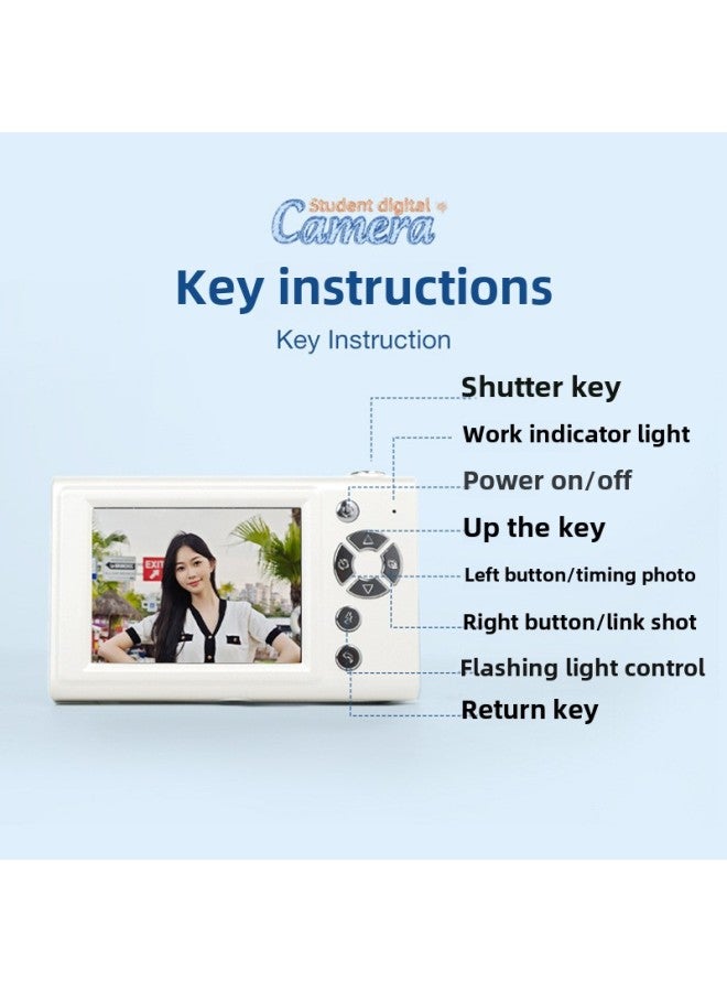 H12 Camera Student Party CCD Retro Old Card Machine Portable With 2.8 Inch High Color Value-Body Color:16g Memory Card - Image 2